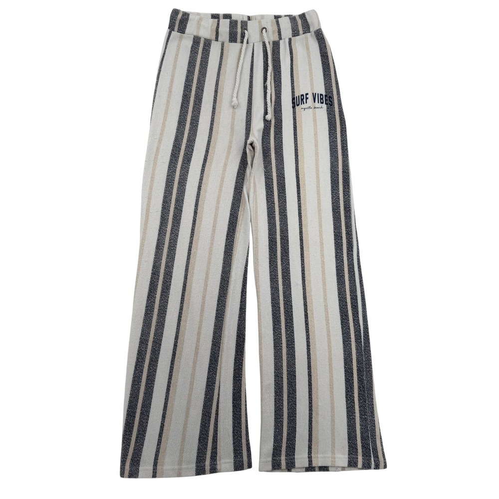 Ocean Drive Surf Vibes Small Myrtle Beach Striped Wide Leg Lounge Pants Beach